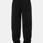 Contrast Corduroy Polo Sweatshirt & Corduroy Jogger Pants Set
