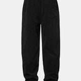 Contrast Corduroy Polo Sweatshirt & Corduroy Jogger Pants Set
