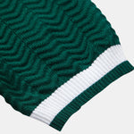 Texture Contrast Knitted V Neck Polo Shirt & Ribbed Pants Set