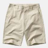 Stripe Knit Zip Up Polo Shirt & Cotton Chino Shorts Set