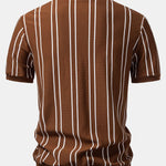 Striped Knitted Polo Shirt & Slim Fit Tapered Trousers Set