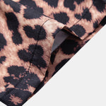 Leopard Patchwork Stand Collar Shirt