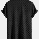 Checkerboard Textured Button Up Shirt