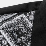 Paisley Print Patchwork Shirt & Swim Shorts Set