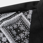 Paisley Print Patchwork Button Up Shirt