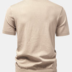 Twisted Jacquard Button Up Knit Shirt & Straight Leg Linen Pants Set
