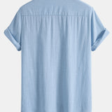 Linen Contrast Button Up Shirt