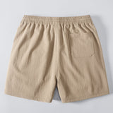 Texture Jacquard Cuban Shirt & Crinkle Textured Drawstring 5" Shorts Set
