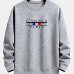 Paris Slogan Print Relax Fit Crew Neck Sweatshirt & Jogging Pants Set