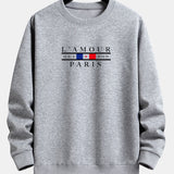Paris Slogan Print Relax Fit Crew Neck Sweatshirt & Jogging Pants Set