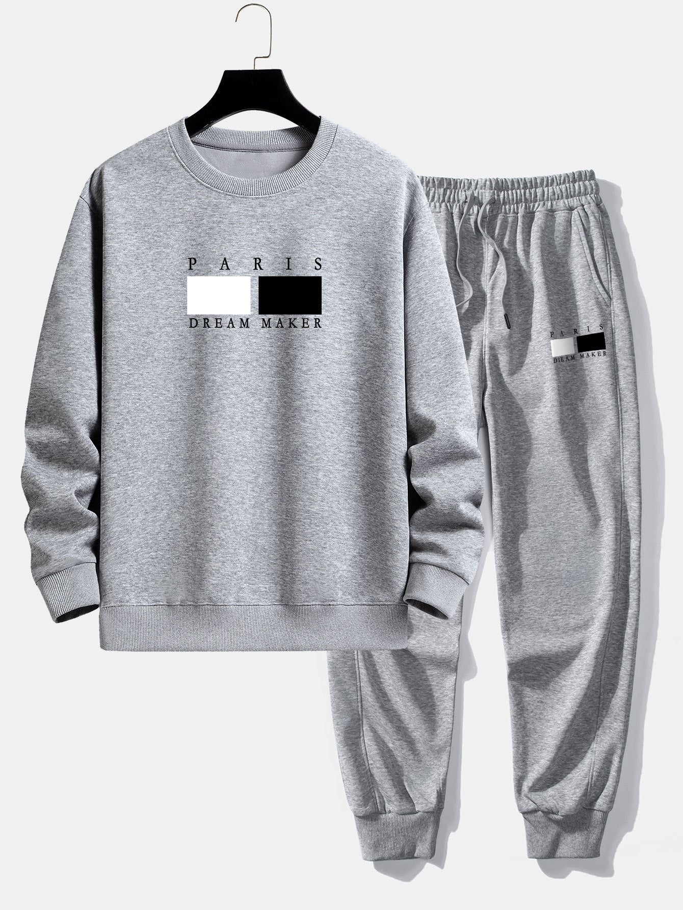 Paris Dream Maker Print Crew Neck Sweatshirt & Jogging Pants Set