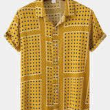 Polka Dot Floral Print Button Up Shirt