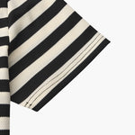 Horizontal Stripe Polo with Contrast Collar