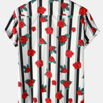 Rose Striped Print Shirt