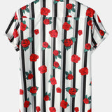 Rose Striped Print Shirt