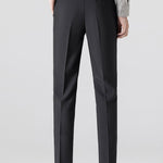 Contrast Trim Ribbed Knit Shirt & Slim Fit Tapered Trousers Set