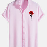 Rose Print Button Up Shirt