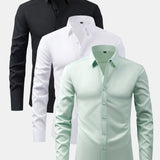 3 Pieces Long Sleeve Button Up Dress Shirt