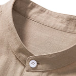 Linen and Rayon Blend Shirt & Linen Cotton Blend Drawstring Striped Shorts Set