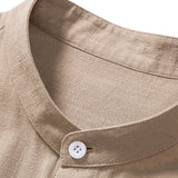 Linen and Rayon Blend Shirt & Linen Cotton Blend Drawstring Striped Shorts Set