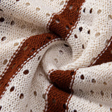 Stripe Eyelet Knitted Shirt