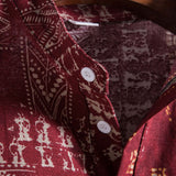 Tribal Geometric Print Henry Collar Shirt