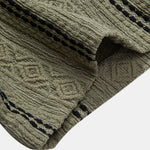 Geometric Striped Jacquard Shirt & Crinkled Textured Drawstring Shorts Set