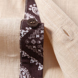 Contrast Paisley Print Linen Shirt & Straight Leg Linen Pants Set