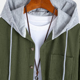 Waffle Corduroy Hooded Shirt