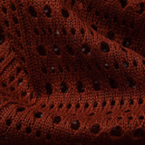 Crochet V Neck Polo Shirt & Straight Leg Linen Pants Set