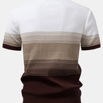 Striped Gradient Knitted Polo Shirt & Slim Fit Tapered Trousers Set