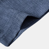 Textured Shirt with Two Pockets & Straight Leg Linen Pants Set