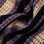 Stripe Eyelet Crochet Shirt & Straight Leg Linen Pants Set