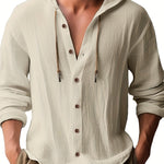 HOODED LINEN SHIRT FOR MEN