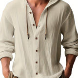HOODED LINEN SHIRT FOR MEN