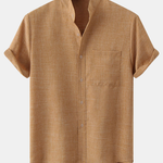 Stand Collar Shirt Whit Pocket