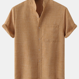 Stand Collar Shirt Whit Pocket