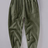 LINEN LOOSE POCKET TROUSERS FOR MEN
