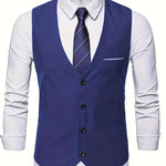 COLLARLESS POLYESTER VEST FOR MEN