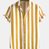 Wide Stripes Stand Shirts