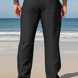 STRAIGHT LINEN TROUSERS FOR MEN