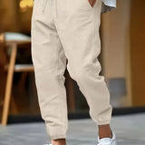 LINEN DRAWSTRING TROUSERS FOR MEN