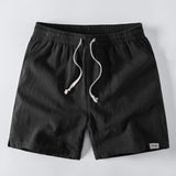 Linen Rayon Blend Shirt & Linen Blend Drawstring 7" Shorts Set