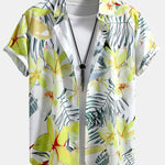 Flower Plants Print Button Up Shirt