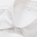 Waffle Textured Button Up Shirt with Pocket