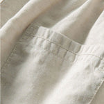 Relax Fit Crocheted V Neck Polo & Straight Leg Linen Pants Set