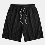 Linen Striped Shirt & Drawstring Shorts Set