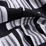 Color Block Print Button Up Shirt
