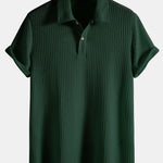 Short Sleeve Waffle Knit Polo