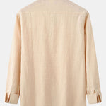 Long Sleeved Textured Stand Collar Shirt